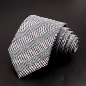 Silver Check Tie